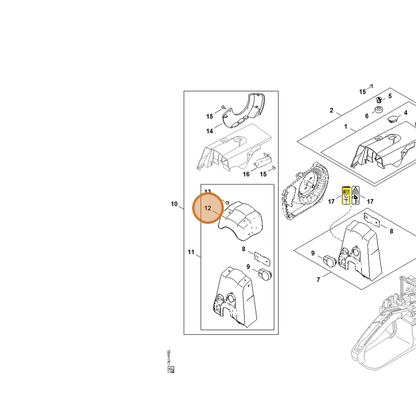STIHL part 1121-141-2502 — IPL diagram snippet (6x zoom, amber highlight)