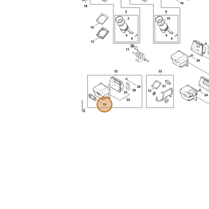 STIHL part 1121-141-6500 — IPL diagram snippet (6x zoom, amber highlight)
