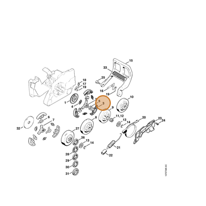 STIHL part 1121-162-0802 — IPL diagram snippet (6x zoom, amber highlight)