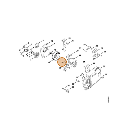 STIHL part 1121-162-3000 — IPL diagram snippet (6x zoom, amber highlight)