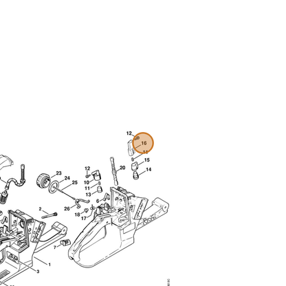 STIHL part 1121-350-5800 — IPL diagram snippet (6x zoom, amber highlight)
