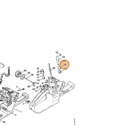 STIHL part 1121-358-2500 — IPL diagram snippet (6x zoom, amber highlight)
