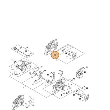STIHL part 1121-640-1905 — IPL diagram snippet (6x zoom, amber highlight)