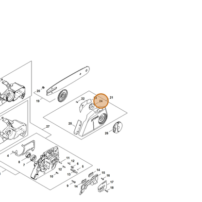 STIHL part 1121-648-2200 — IPL diagram snippet (6x zoom, amber highlight)