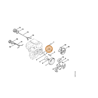 STIHL part 1121-648-6600 — IPL diagram snippet (6x zoom, amber highlight)