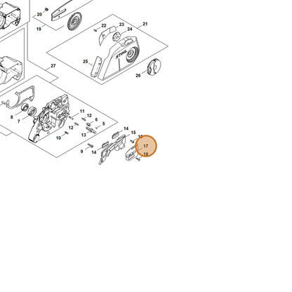 STIHL part 1121-664-1000 — IPL diagram snippet (6x zoom, amber highlight)