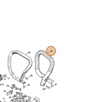 STIHL part 1121-790-1701 — IPL diagram snippet (6x zoom, amber highlight)