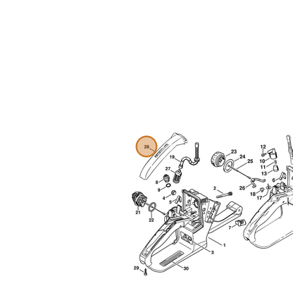 STIHL part 1121-791-0600 — IPL diagram snippet (6x zoom, amber highlight)