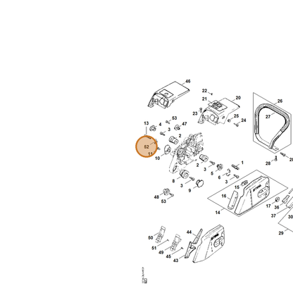 STIHL part 1121-791-1200 — IPL diagram snippet (6x zoom, amber highlight)