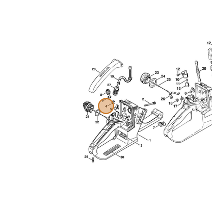 STIHL part 1121-791-2800 — IPL diagram snippet (6x zoom, amber highlight)