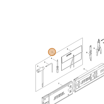 STIHL part 1121-890-1400 — IPL diagram snippet (6x zoom, amber highlight)
