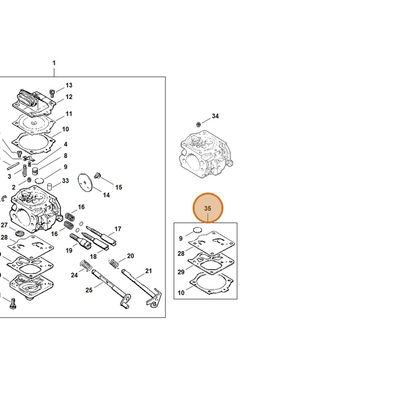 STIHL part 1122-007-1060 — IPL diagram snippet (6x zoom, amber highlight)