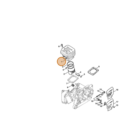 STIHL part 1122-020-1203 — IPL diagram snippet (6x zoom, amber highlight)