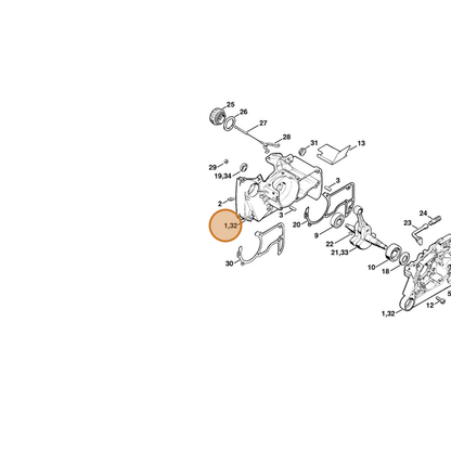 STIHL part 1122-020-2113 — IPL diagram snippet (6x zoom, amber highlight)