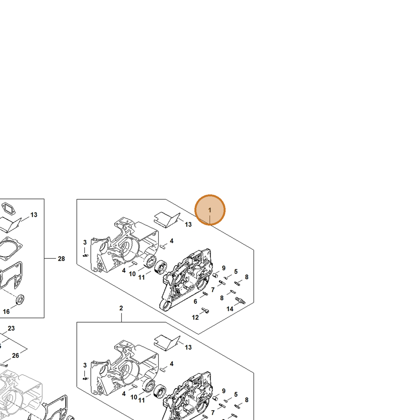 STIHL part 1122-020-2116 — IPL diagram snippet (6x zoom, amber highlight)