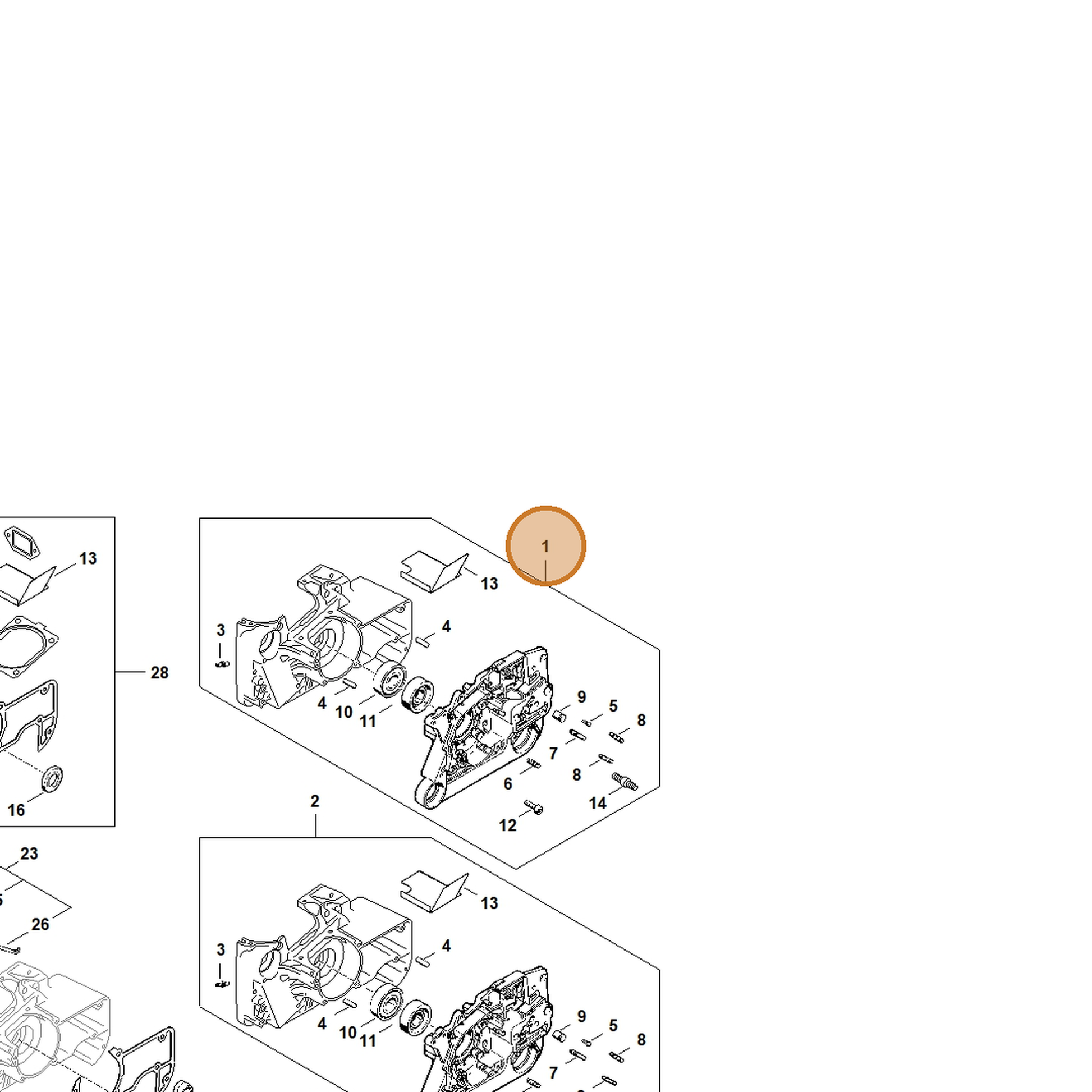 STIHL part 1122-020-2116 — IPL diagram snippet (6x zoom, amber highlight)