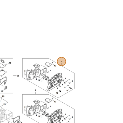 STIHL part 1122-020-2116 — IPL diagram snippet (6x zoom, amber highlight)