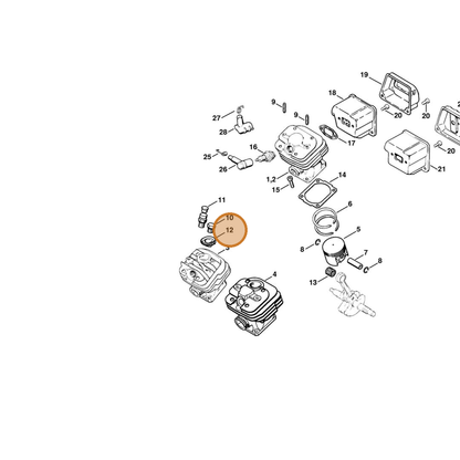 STIHL part 1122-084-1405 — IPL diagram snippet (6x zoom, amber highlight)