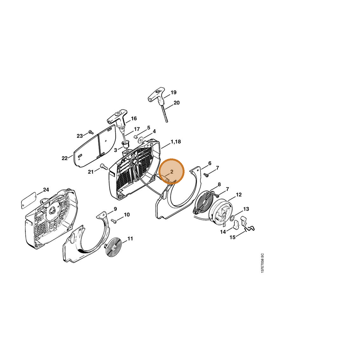 STIHL part 1122-084-6502 — IPL diagram snippet (6x zoom, amber highlight)