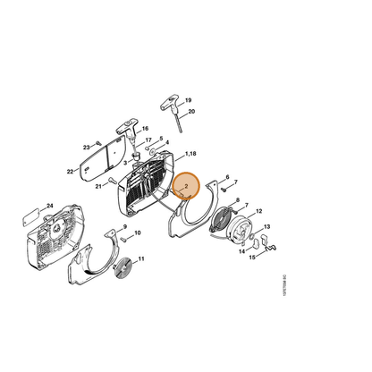 STIHL part 1122-084-6502 — IPL diagram snippet (6x zoom, amber highlight)