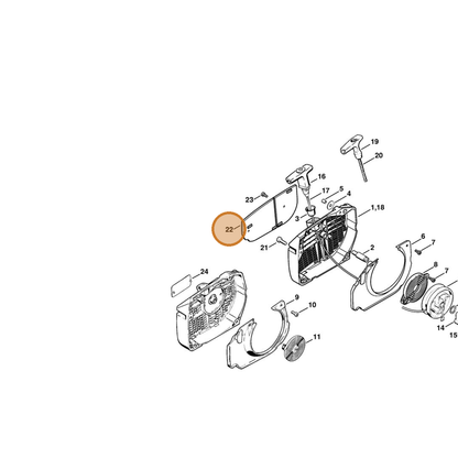 STIHL part 1122-084-8207 — IPL diagram snippet (6x zoom, amber highlight)
