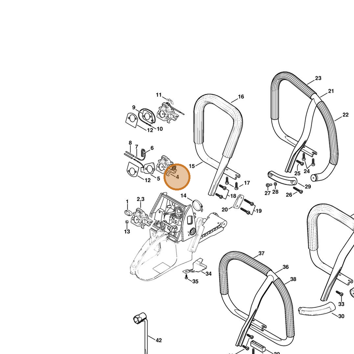 STIHL part 1122-120-0618 — IPL diagram snippet (6x zoom, amber highlight)