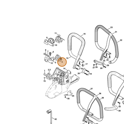 STIHL part 1122-120-0618 — IPL diagram snippet (6x zoom, amber highlight)