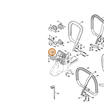 STIHL part 1122-120-0621 — IPL diagram snippet (6x zoom, amber highlight)