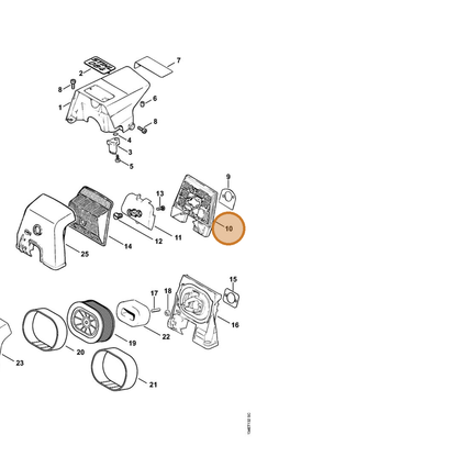 STIHL part 1122-120-1621 — IPL diagram snippet (6x zoom, amber highlight)
