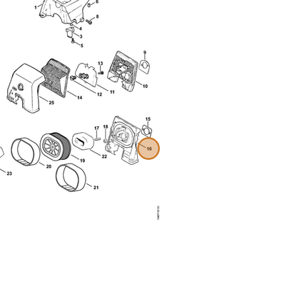 STIHL part 1122-120-3411 — IPL diagram snippet (6x zoom, amber highlight)