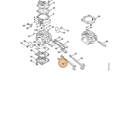 STIHL part 1122-120-7200 — IPL diagram snippet (6x zoom, amber highlight)