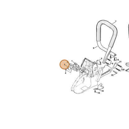 STIHL part 1122-121-7000 — IPL diagram snippet (6x zoom, amber highlight)