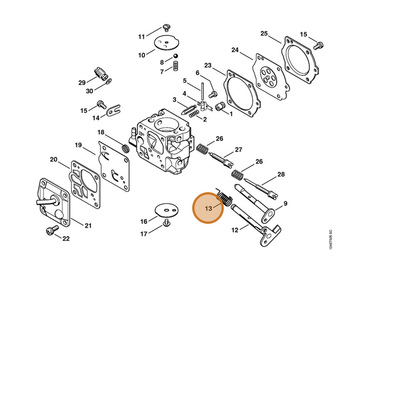 STIHL part 1122-122-3200 — IPL diagram snippet (6x zoom, amber highlight)
