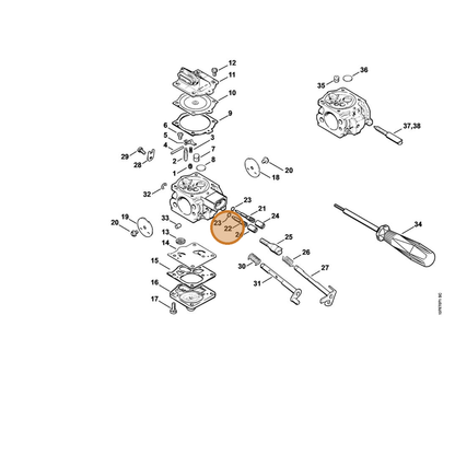 STIHL part 1122-122-6703 — IPL diagram snippet (6x zoom, amber highlight)