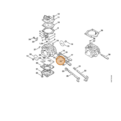 STIHL part 1122-122-6706 — IPL diagram snippet (6x zoom, amber highlight)