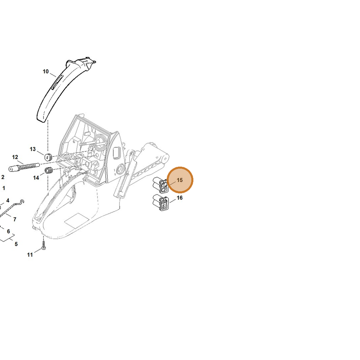 STIHL part 1122-123-7504 — IPL diagram snippet (6x zoom, amber highlight)