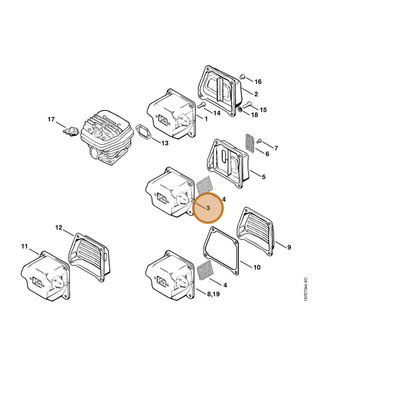 STIHL part 1122-140-0603 — IPL diagram snippet (6x zoom, amber highlight)