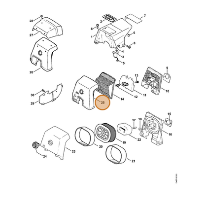 STIHL part 1122-140-1900 — IPL diagram snippet (6x zoom, amber highlight)