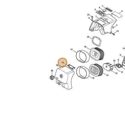 STIHL part 1122-141-4000 — IPL diagram snippet (6x zoom, amber highlight)