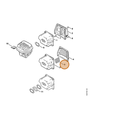 STIHL part 1122-141-9001 — IPL diagram snippet (6x zoom, amber highlight)