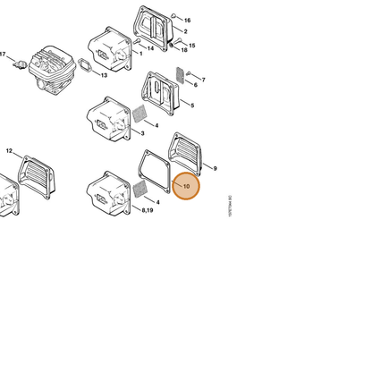 STIHL part 1122-149-0500 — IPL diagram snippet (6x zoom, amber highlight)