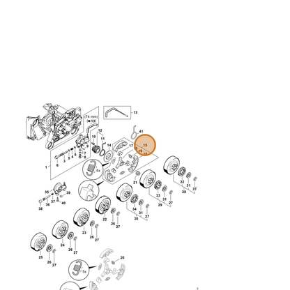 STIHL part 1122-160-2002 — IPL diagram snippet (6x zoom, amber highlight)