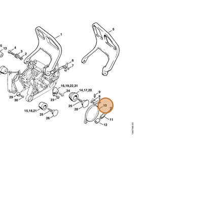 STIHL part 1122-160-5400 — IPL diagram snippet (6x zoom, amber highlight)