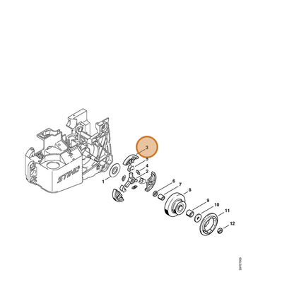 STIHL part 1122-162-0800 — IPL diagram snippet (6x zoom, amber highlight)