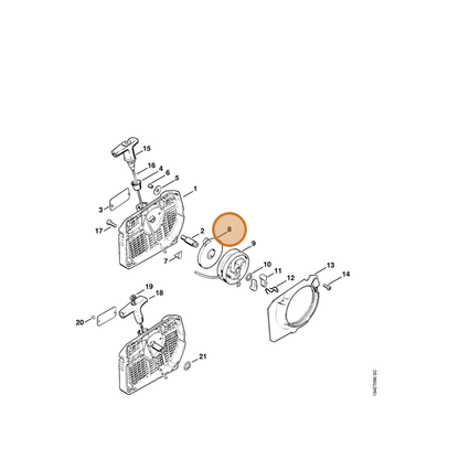 STIHL part 1122-190-0600 — IPL diagram snippet (6x zoom, amber highlight)