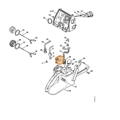 STIHL part 1122-353-9200 — IPL diagram snippet (6x zoom, amber highlight)