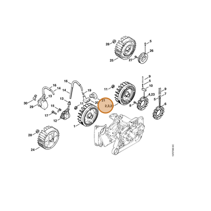 STIHL part 1122-400-1218 — IPL diagram snippet (6x zoom, amber highlight)