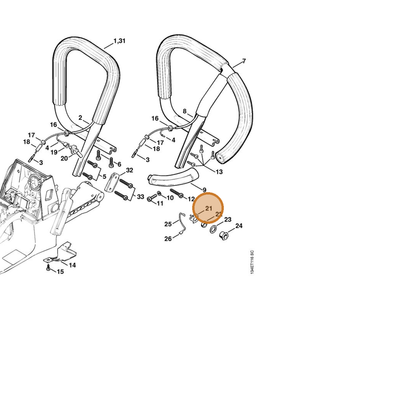 STIHL part 1122-431-2700 — IPL diagram snippet (6x zoom, amber highlight)