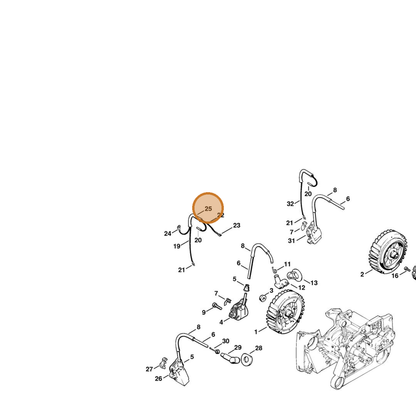 STIHL part 1122-442-0400 — IPL diagram snippet (6x zoom, amber highlight)