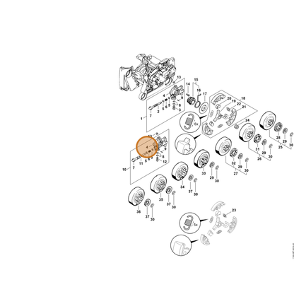 STIHL part 1122-640-3005 — IPL diagram snippet (6x zoom, amber highlight)